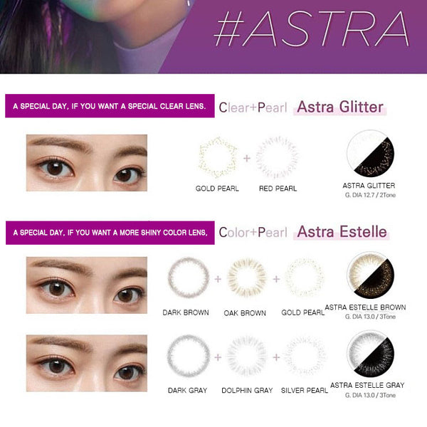 Clalen 1 day Astra Glitter Color Pearl Lens 30 Pack