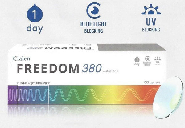 Clalen 1Day Freedom 380 Blue light Blocking lens 30 Pack