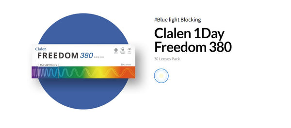 Clalen 1Day Freedom 380 Blue light Blocking lens 30 Pack